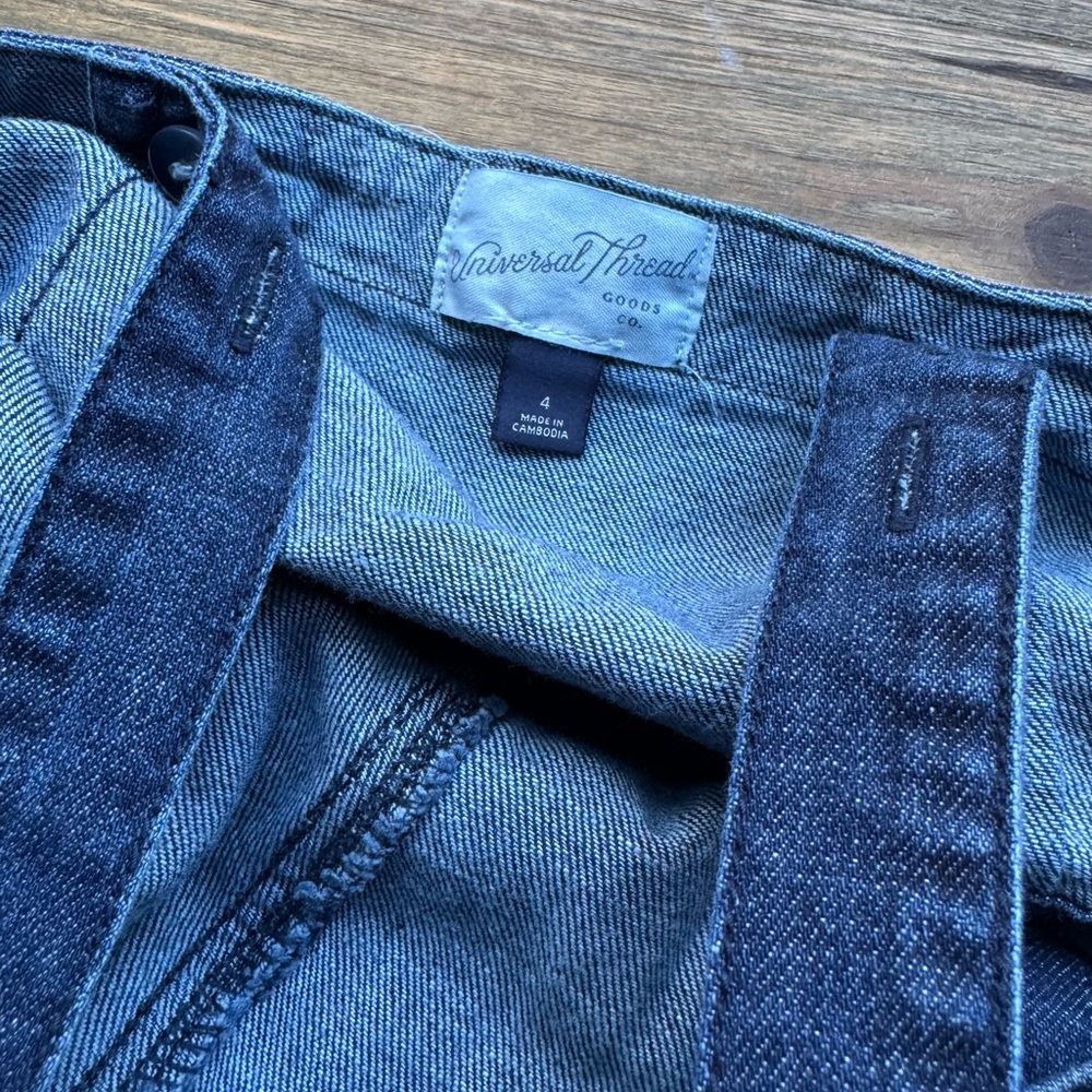 Universal Thread Overalls Denim Skirt Dress 4 - Picture 4 of 5